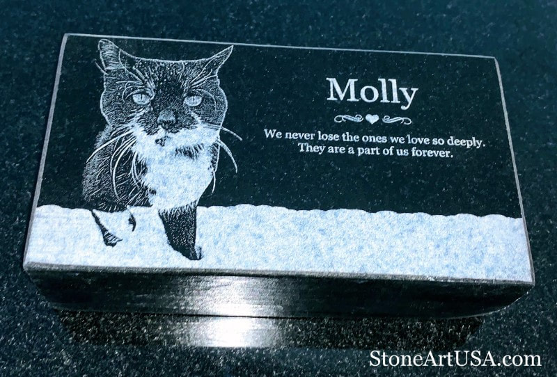 Custom cat & dog pet memorial markers by StoneArtUSA.com